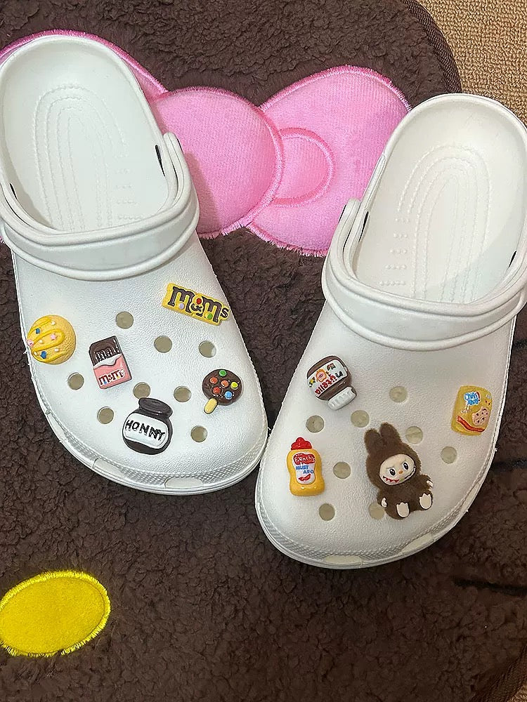 Labubu Shoe Charms 8-Pack – Resin & Plush Croc Jibbitz Set